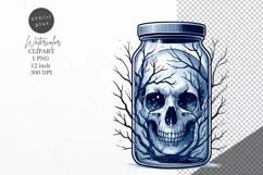 Halloween clipart, Jar clipart, Skull clipart Product Image 1