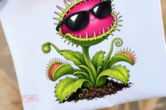 Cute Creepy Carnivorous Plant Clipart PNG, Kawaii Venus Product Image 4