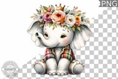 Floral Crown Elephant Sublimation - Clipart Bundle Product Image 3