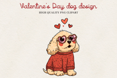 Valentine’s Day Cute Dog Clipart | Love Puppy PNG Product Image 1