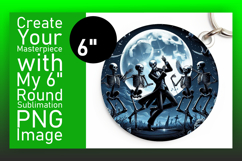 Charming Keychain Round Design PNG , Horror Halloween Product Image 1