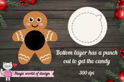 Gingerbread Man candy dome ornament svg, sweet holder design Product Image 4