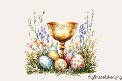 Antique Religiou Easter Clipart PNG Product Image 1
