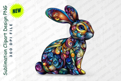 Colorful Ornamental Rabbit Illustration Artistic Clipart Product Image 1