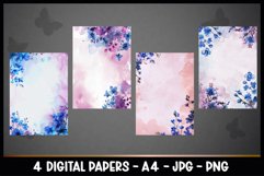 4 Vintage Floral Digital Papers I Junk Journal Product Image 2