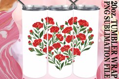Spring Floral Heart Tumbler Wrap Sublimation 20oz Product Image 1