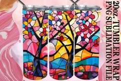 20oz Stained Glass Tree Wrap Colorful Sublimation Tumbler Product Image 1