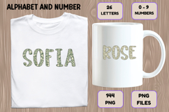 Cottage Floral Alphabet PNG Letters &amp; Numbers 300DPI Product Image 7