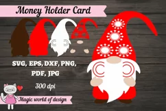 3d Christmas Gnome Money Holder SVG, paper craft card Product Image 2