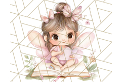 Bookish Fairy PNG Clipart, Whimsical Reading Elements Png Product Image 3