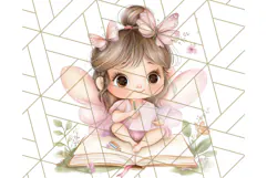 Bookish Fairy PNG Clipart, Whimsical Reading Elements Png Product Image 3