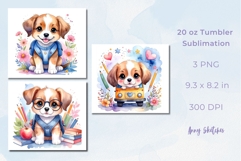 3 Back to School Puppy Dog Tumbler Wrap 20 oz PNG Product Image 2