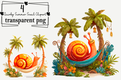 Quirky Summer Snail Clipart Watercolor PNG Product Image 1