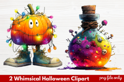 Whimsical Halloween Clipart ,Hand-Drawn Fall Holiday Product Image 1