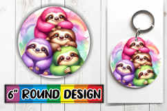 Blissful Round Keychains Sublimation, Cute Animals Product Image 1