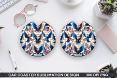 Eagle Flag Car Coaster Sublimation| 4th Of July Coaster PNG Product Image 1