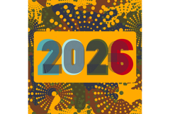 Modern cover 2026 number on fireworks abstract background Product Image 1