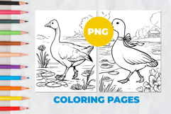Goose with a bow Coloring Pages | Coloring book Product Image 1