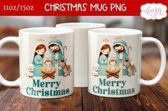 Christmas nativity mug wrap PNG for sublimation 11oz 15oz Product Image 2