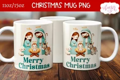 Christmas nativity mug wrap PNG for sublimation 11oz 15oz Product Image 2