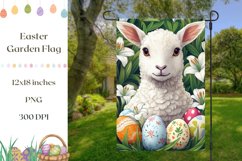 Welcome Garden Flag, Easter Lamb Garden Flag Template Product Image 1