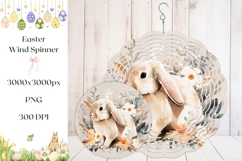 Easter Bunny Wind Spinner Template, Easter Wind Spinner PNG Product Image 1