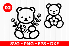 Cute Teddy Bear Cartoon Toy Animal SVG PNG Product Image 1
