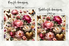 Vintage Floral Lunch Bag Design | Baroque Flowers Lunch Bag Product Image 2