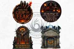 Halloween Slogans Clipart PNG Set V2,Spooky Quotes halloween Product Image 4