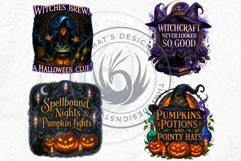 Halloween Slogans Clipart PNG Set V2,Spooky Quotes halloween Product Image 6