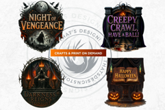 Halloween Slogans Clipart PNG Set V2,Spooky Quotes halloween Product Image 7