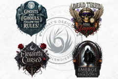 Halloween Slogans Clipart PNG Set V2,Spooky Quotes halloween Product Image 9