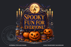 Halloween Slogans Clipart PNG Set V3,Spooky Quotes halloween Product Image 3