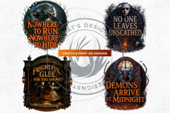 Halloween Slogans Clipart PNG Set V3,Spooky Quotes halloween Product Image 4