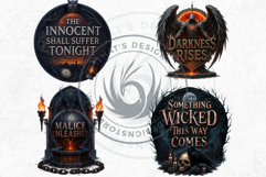 Halloween Slogans Clipart PNG Set V3,Spooky Quotes halloween Product Image 7