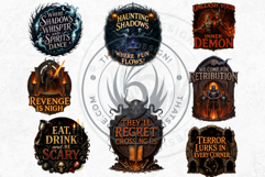 Halloween Slogans Clipart PNG Set V3,Spooky Quotes halloween Product Image 8