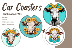 Highland Cow Car Coasters Accessories Western Highlanders_27 Product Image 1