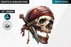 Pirate Skull Clipart, Skull sublimation PNG,nautical clipart Product Image 1