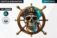 Pirate Skull Clipart, Skull sublimation PNG,nautical clipart Product Image 1