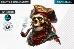 Pirate Skull Clipart, Skull sublimation PNG,nautical clipart Product Image 1