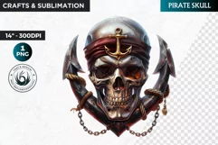 Pirate Skull Clipart, Skull sublimation PNG,nautical clipart Product Image 1