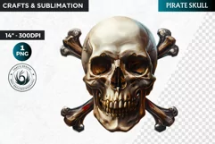 Pirate Skull Clipart, Skull sublimation PNG,nautical clipart Product Image 1