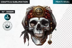 Pirate Skull Clipart, Skull sublimation PNG,nautical clipart Product Image 1