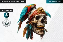 Pirate Skull Clipart, Skull sublimation PNG,nautical clipart Product Image 1