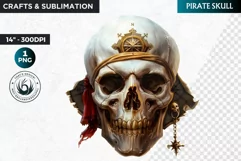 Pirate Skull Clipart, Skull sublimation PNG,nautical clipart Product Image 1