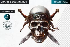 Pirate Skull Clipart, Skull sublimation PNG,nautical clipart Product Image 1