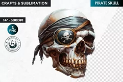 Pirate Skull Clipart, Skull sublimation PNG,nautical clipart Product Image 1