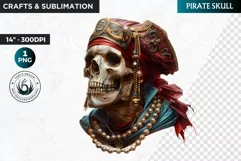 Pirate Skull Clipart, Skull sublimation PNG,nautical clipart Product Image 1