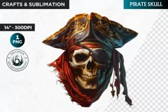 Pirate Skull Clipart, Skull sublimation PNG,nautical clipart Product Image 1