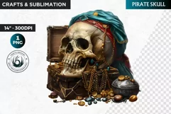 Pirate Skull Clipart, Skull sublimation PNG,nautical clipart Product Image 1